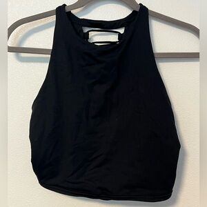 Alo yoga black sports bra (high neck/lace up back), like new!